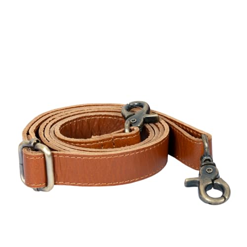 Image of Genuine Leather Purse Strap Replacement Adjustable 1 inch Wide ~ Womens Crossbody Handbag Laptop Bag Strap 28 inch-57 inch