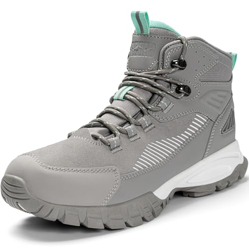 R CORD Womens Hiking Boots Waterproof Trail Running Boots for Long-Distance Hiking Travel LightGrey Size 7