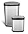 NINESTARS CB-DZT-50-13/12-13 Automatic Touchless Infrared Motion Sensor Trash Can Combo Set, 13 Gal 50L & 3 Gal 12L, Stainless Steel Base (Oval, Silver/Black Lid)