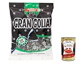 Italian Gourmet Bundle Golia, 12x Bonbons gommes goût réglisse 180 g, sachets XXL à partager, confiserie italienne moelleuse, idéal bureau & fêtes, + Italian Gourmet Polpa tomates concassées