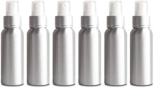 Spray Bottles Aluminum Fine Mist, Empty Mini Travel Spraying Bottles 1.7oz / 50ml Portable Refillable Liquid Makeup Containers For Disinfectant, Perfume, Essential Oils - 6 Pack
