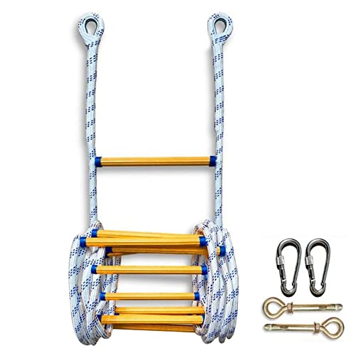 LUMSGN Corde de Secours, échelle de Corde de Secours, échelle de Corde, échelle de Sauvetage de sécurité pour fenêtres et balcons / 39 pi / 12 m