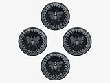 A1 Home Collections Multi Functional-Garden Stepping Stone Mat Round, Natural Rubber Heavy-Duty Beautiful Hand Finished Design 12'X12' Set of 4, Bumble Bee Black