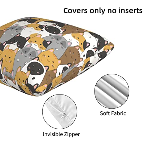 Cute Cat Throw Pillow Covers 18X18 Pillowcase Farmhouse Pillow Case Square Cushion For Living Room Couch Sofa Bed Home Outdoor Indoor Decorative Set Of 2… #TOP4