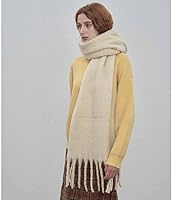 Vista 62 de Bufanda grande y gruesa de gran tamaño, esponjosas, de lana grande, gruesa, cálida para invierno