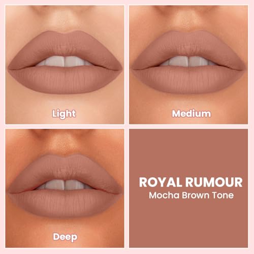 Image of TNW - Comfy Matte Liquid Lipstick | 02 Royal Rumour | Weightless, Hydrating & Long-Wear | Mocha Brown Tone | Shea Butter, Hyaluronic Acid & Jojoba Oil | Paraben-Free | 3ml