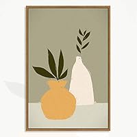Framed Canvas Wall Art Vase by Morandi Canvas Prints Home Artwork Decoration for Living Room,Bedroom - 16x24 inches