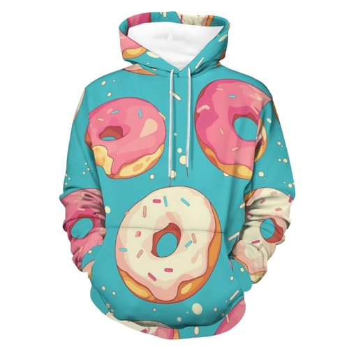Sweat à capuche Beignet Rose unisexe taille S contre le froid, hoodie manches longues