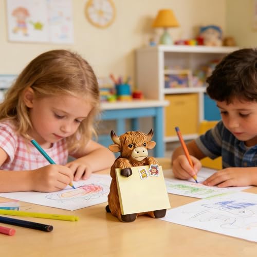 Distributeur de notes adhésives vache pour bureau et école