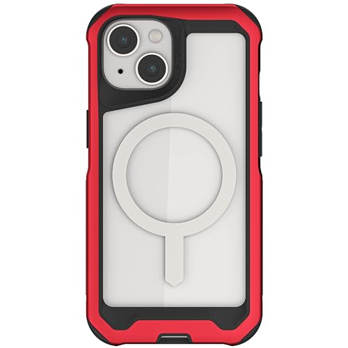 ゴーステック アトミックスリム for iPhone 15 レッド Magsafe対応 耐衝撃 GHOCAS3498