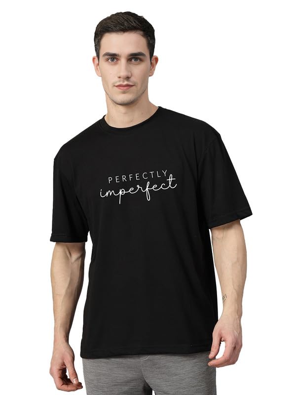 Image of CHKOKKO Mens Polyester Stylish Oversized T Shirt for Daily & Casual Wear Printed Design with Drop Shoulder & Half Sleeves