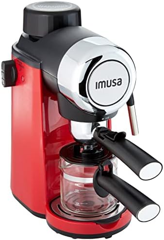 Imusa USA 4 Cup Epic Electric Espresso/Cappuccino Maker, Red 800 Watts