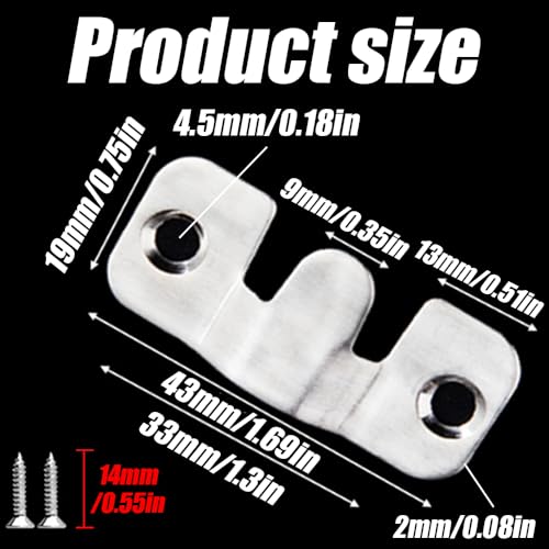 Image of 30Pcs Flush Mount Bracket, Interlocking Photo Frame Hook, Stainless Steel Heavy Duty Picture Hangers with 60Pcs Screws, Z Clip Bracket Wall Mount Hardware for Display Art Gallery