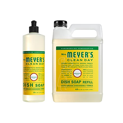 Image of Mrs. MEYER'S Dish Variety Pack Scent, 1 Dish Soap, 1 Dish Soap Refill, 2 CT