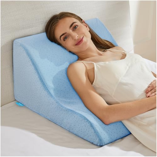 NOFFA Almohadas de Lectura - Almohada de Cuña de Espuma Viscoelástica Apoyo de Espalda Mientras se Trabajar, Juega, Lectura o Viendo la Televisión - Cojín de Respaldo en Cama/Sofá/Suelo