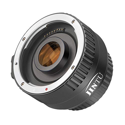 JINTU C-AF 2X Teleconverter Lens Auto Focus Mount voor Canon EOS EF Telefoto Lenzen en Camera's met Front en Body Achter Lens Cap Cover Duurzaam Metalen