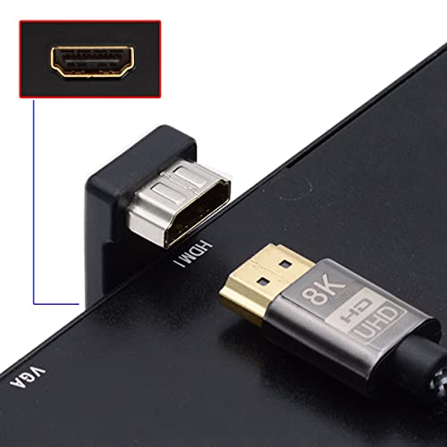 CY 4K Cable 360 Degree Up Opposite U Shape Back Angled Type-A HDMI 1.4 Male to HDMI Female Extension Adapter Converter - Image 3