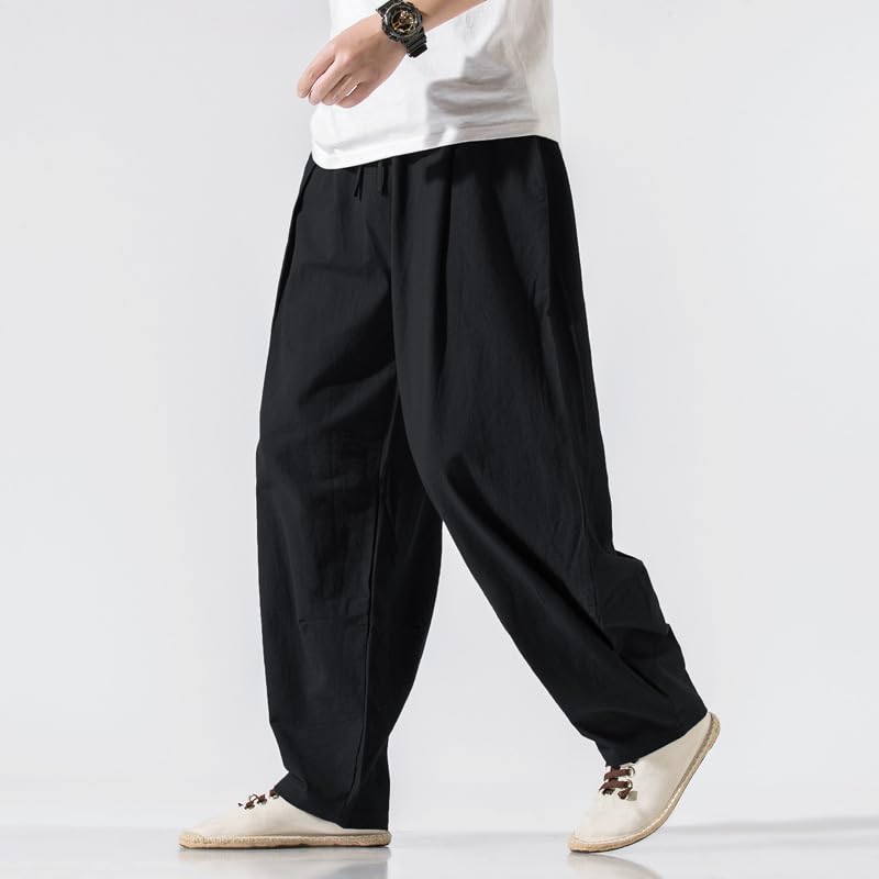 GUOYUXIAO Men's Pants Spring Chinese Style Loose Large Size Wide Leg Trouser4