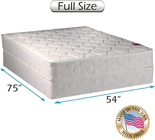 DS Solutions USA Legacy One-Sided Medium Firm Full Size Mattress Set with Bed Frame