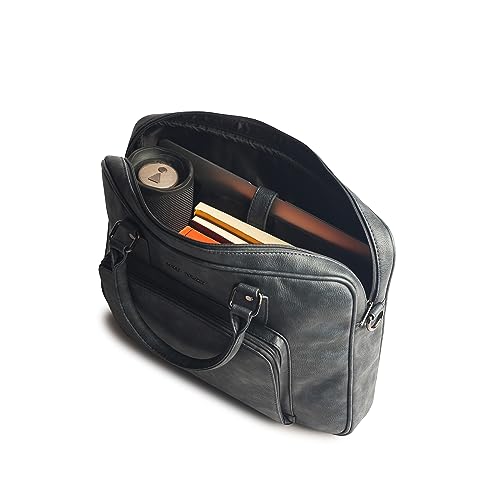 Image of Gauge Machine Professional Vegan Leather Messenger Briefcase Bag for Office |Fits upto 14 /15 / 16 inch Laptop |Separate Padded Laptop Compartment |Water Resistant |Men & Women |16L