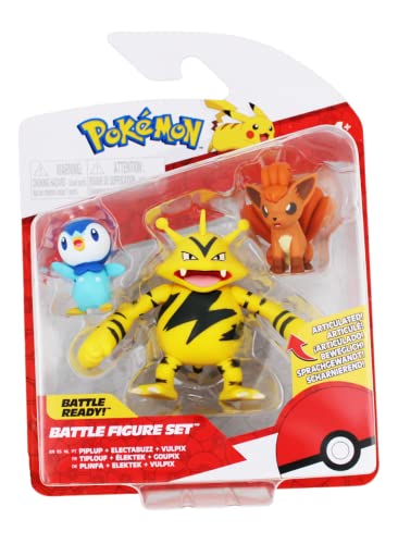 Pokemon Electabuzz Piplup Vulpix Battle Feature Figure Set Action Ready #TOP20