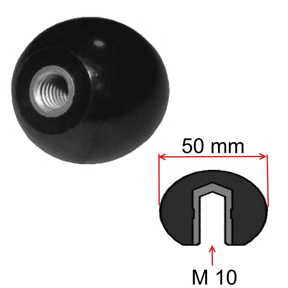 Kugelknopf M8 Innengewinde – 40 Mm, Glänzend Schwarz, Nach DIN 319, Universell