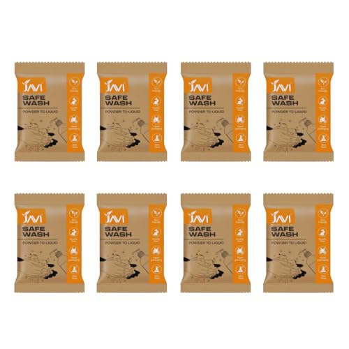 Image of JAVI Safe Wash | Powder to Liquid Handwash | Non-Toxic, Child Safe, Eco-Friendly, Plant-Based | Germ-Free Clean, Plastic-Free, Natural Scent Handwash | 8 Sachet = 4 Ltr