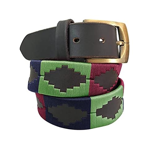 Carlos Diaz Cinturón Polo de Cuero Bordado Marrón Cover