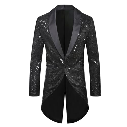 Costume de carnaval homme veste paillettes coupe frack haut de gamme