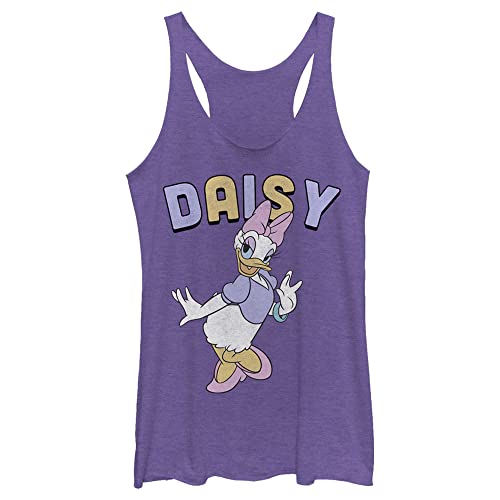 Disney Womens Mickey and Friends Daisy Duck Simple Portrait Juniors Tri Blend Tank T-Shirt Purple Heather Large US