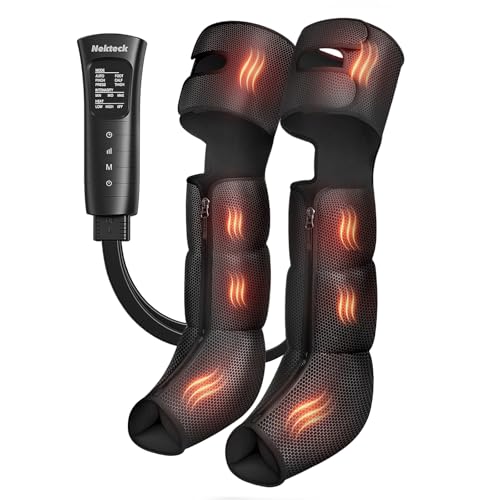 Nekteck Air Compression Leg Massager with Heat Full-Leg Massage Boots for Foot Calf & Thigh Circulation and Muscle Pain Relief