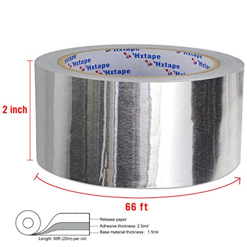 Hvac Tape, Aluminum Tape, 4Mil 2 In X 66Ft, Foil Tape For Ductwork, For Metal Repair Insulation Tape, (Silver) #TOP1