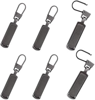 TOYMIS 6szt Uniwersalny Wymiana Zamka Blyskawicznego, Zamek Blyskawiczny Metalowy Zipper Pull Zestaw Naprawczy do Odziezy Kurtki Spodni Dzinsów Bagazu Walizki Torebki (Kolor Pistoletu)