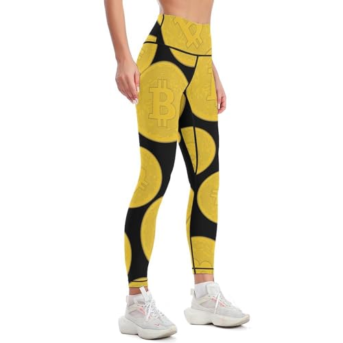 Bitcoin Prints Artwork Women's Yoga Pants High Waisted Leggings Casual Sweatpants Workout Pants - Image 3