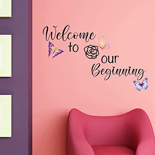 Summerjokes Welcome To Our Beginning Funny Wall Sticker Decal Vinyl Sticker, Family Living Room Kitchen Couple Dining Bedroom Marriage Cafe Library Art Wall Decoration #TOP4