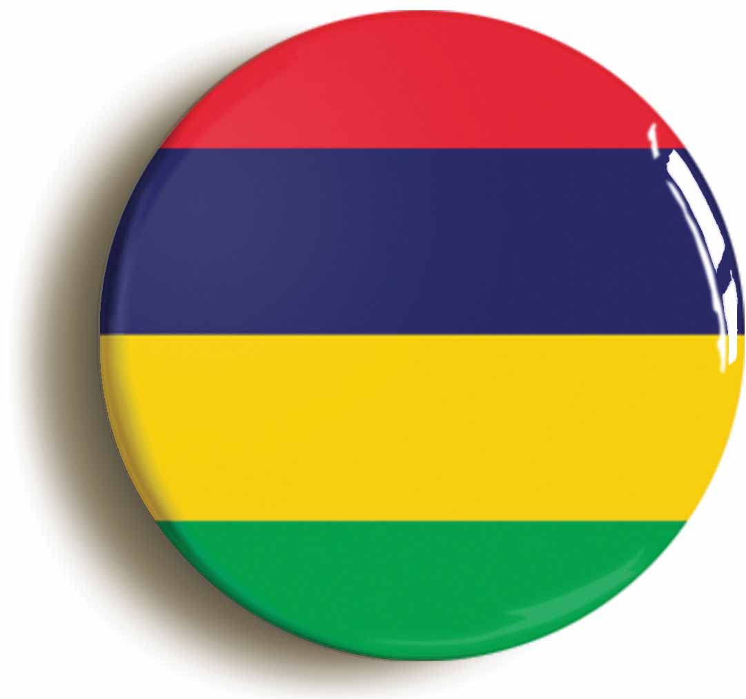 Mauritius National Flag Fridge Magnet (Circular 2inch / 50mm Diameter)