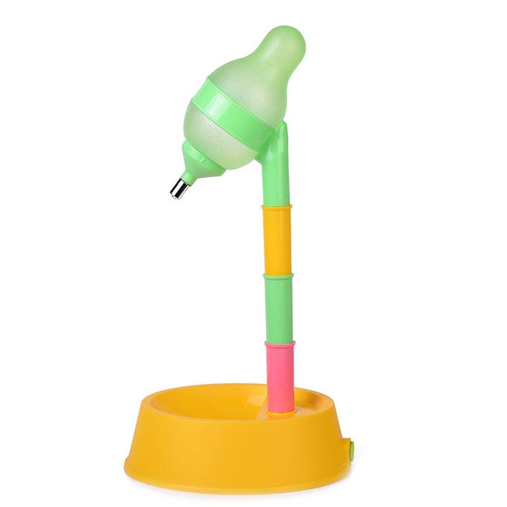 DELIFUR Dog Standing Water Dispenser Cat Cane Ciotola in Piedi con Palo Staccabile Alimentazione Automaticamente Acqua Regolabile Altezza(Giallo)