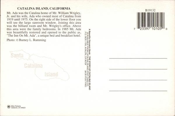 Miniatura 2 de Mt. Ada, Home of William Wrigley, Jr. Santa Catalina Island, California CA Original Vintage Postcard