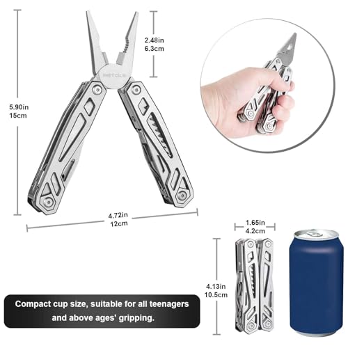Wetols WE-182 Multitool Needle Nose Pliers,21-In-1 Stainless Steel Multi Tool Pocket Knife thumb #5