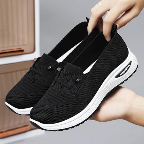 Orthopedic Shoes for Women,Women's Soft Sole Mesh Comfort Orthopedic Sneakers with Arch Support 2025 Comfortable Slip On Wide Diabetic Footwear Wide Width Summer Lightweight Mesh Knit Nurse Sneaker2