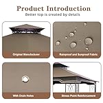 SCOCANOPY Replacement Gazebo Canopy for 10 x 12 Regency II Patio Gazebo Model L-GZ798PST,L-GZ798PST-E,A111014400,A101004104,A101004105 (Khaki) - Image 5