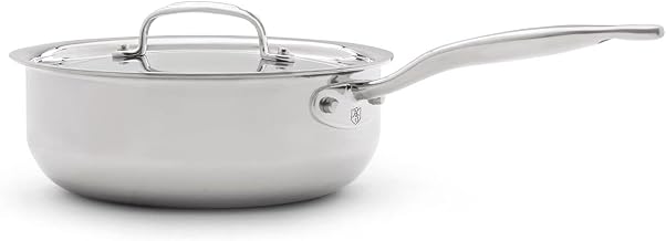 Heritage Steel 3 Quart Saucier - Titanium Strengthened 316Ti Stainless Steel with 5-Ply Construction - Induction-Ready and Fully Clad, Made in USA