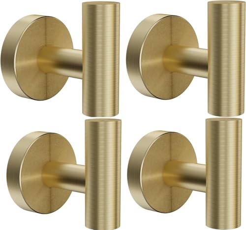 YUET 4 Pcs Bathroom Towel Hook,Screw in Metal Coat Hooks, Heavy Duty 10kg Capacity