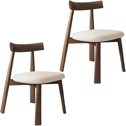 Miniatura 46 de YVYKFZD Sillas de comedor de madera maciza, sillas de cocina de mediados de siglo, silla de comedor sin brazos, silla tapizada de cuero, para Negro