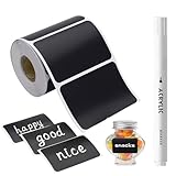 120 Pcs Tafel-Aufkleber, wasserdichte Etiketten selbstklebend mit Stift, Küchen Klebeetiketten Partner für Gewürzgläser, Marmelade usw, 5.5x3.5cm (Rechteckig)