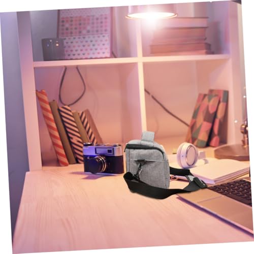 Bolsa portátil para cámara digital gris con acabados de cremallera metálica 4