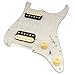 Musiclily Pro-SE ST-HH-OMHA Pre-wired Pickguard with Alnico 5 Humbuckers Mini Toggle Switch for Strat Style Electric Guitar, 4Ply Aged White Pearl