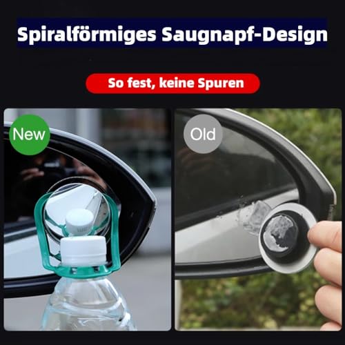 Auto Toter Winkel Spiegel, 2 STÜCKE Rundes HD-Glas mit gerahmtem konvexem Rückspiegel mit verstellbarem Weitwinkel-Sauger für Autos, SUV und LKW (Schwarz)