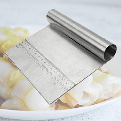 Cortador de pizza de aço inoxidável para raspador de massa com escama de medição para cozinhar grelh