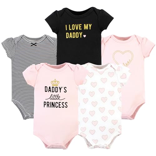 Image of Hudson Baby baby-girls Cotton Bodysuits 5-pack